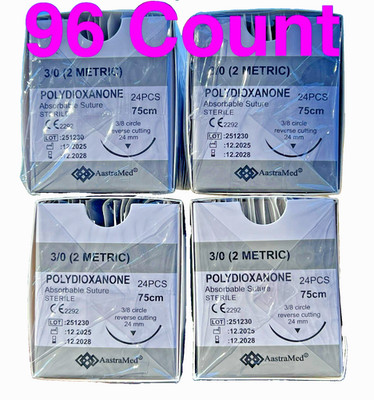 PDS PDO 3/0 Veterinary Surgical Suture 96ct Dental Medical absorbable 4boxes