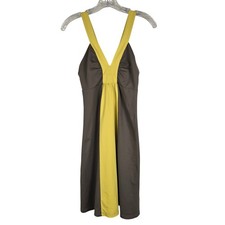 Patagonia Corinne Dress Taupe Yellow Athletic Dress Performance Activewear