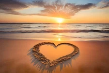 Seascape Beach Sunrise Oil Painting Wall Art Home Decor Printed On Canvas