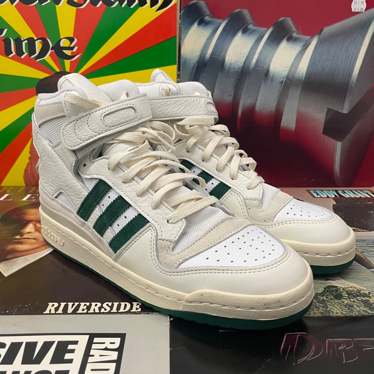 adidas gazelle silver green womens Adidas Forum 84 Low ADV Crystal White Dark Green Skateboard Shoes