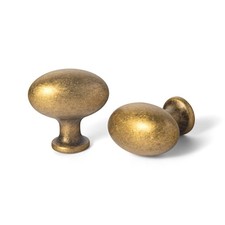Goo-Ki 1.2Inch(36MM) Oval Antique Brass Cabinet Knobs, Zinc Alloy for Drawer ...