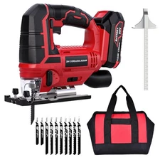 Jig Saw - 20V Cordless Jigsaw with Battery and Charger 2700 SPM Rechargeable ...