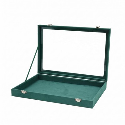 Grüne Schmuckbox Transparent Samtschmuckbox Rechteckig