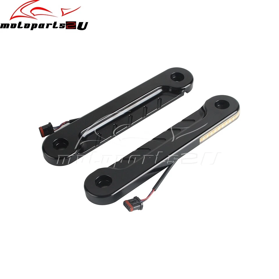 Front LED Flush Fork Turn Signals Light DRL For Harley Street Electra Glide FLHR - Image 4 of 4