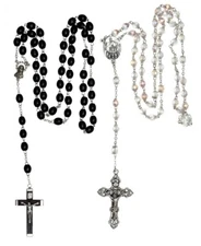 Irish J. C Walsh & Sons, Dublin, Ireland Set of two Rosaries Wedding Set #W400