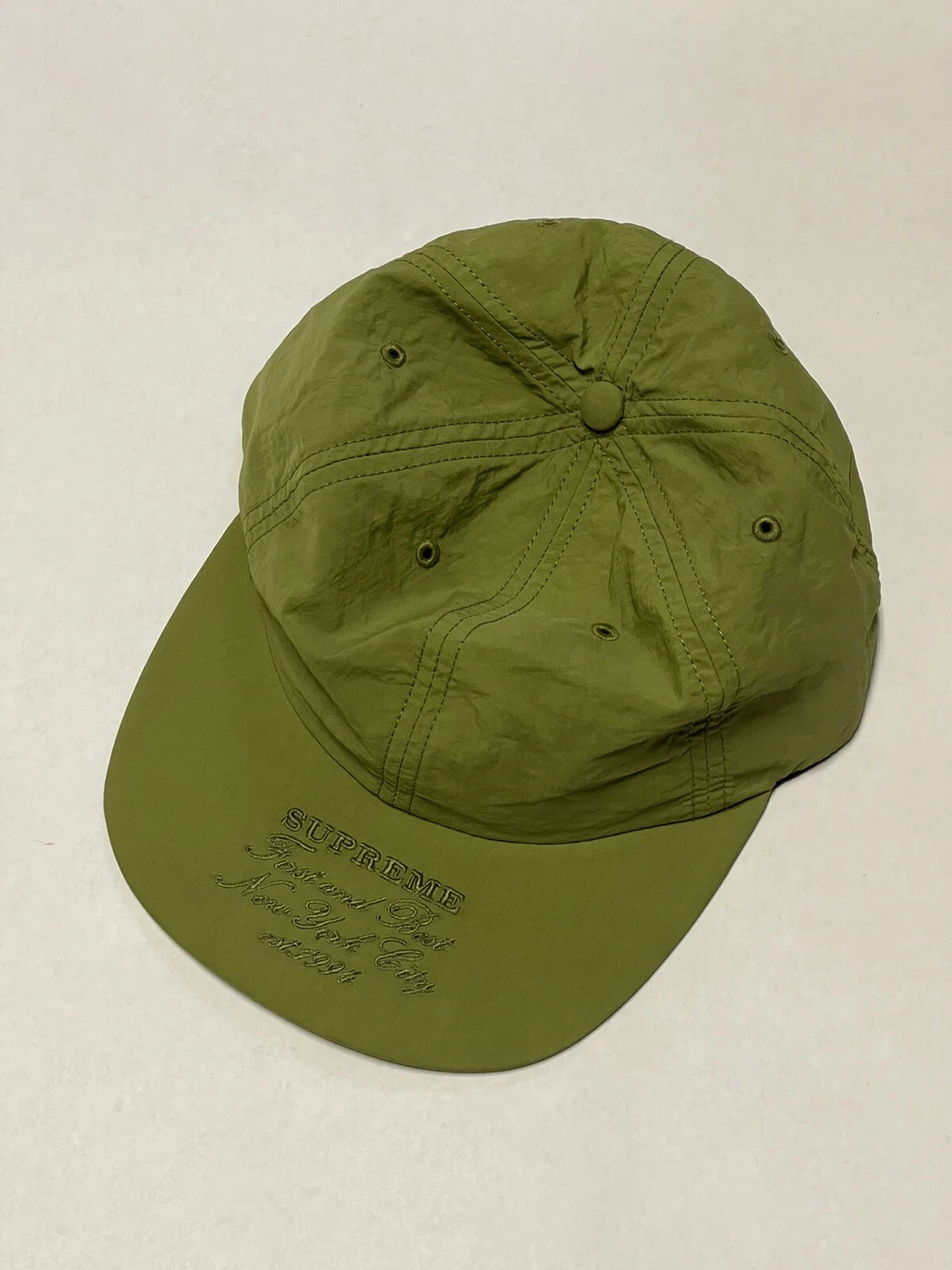 Casquette chapeau Supreme NYC nylon sangle dos vert
