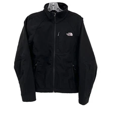 THE NORTH FACE Women's M Black Full-Zip Softshell Apex Jacket Bungee Cinch Waist