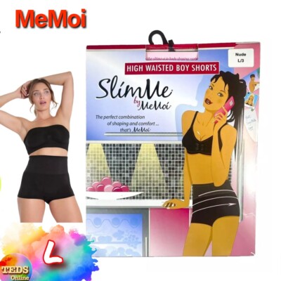 NWT MeMoi SlimMe L High-Waisted Shapping Boyshorts Nude MSM-105 $24