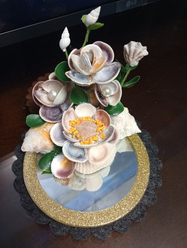 5"/4,5" Handmade seashells Flowers with a real Florida seashell - Picture 2 of 5