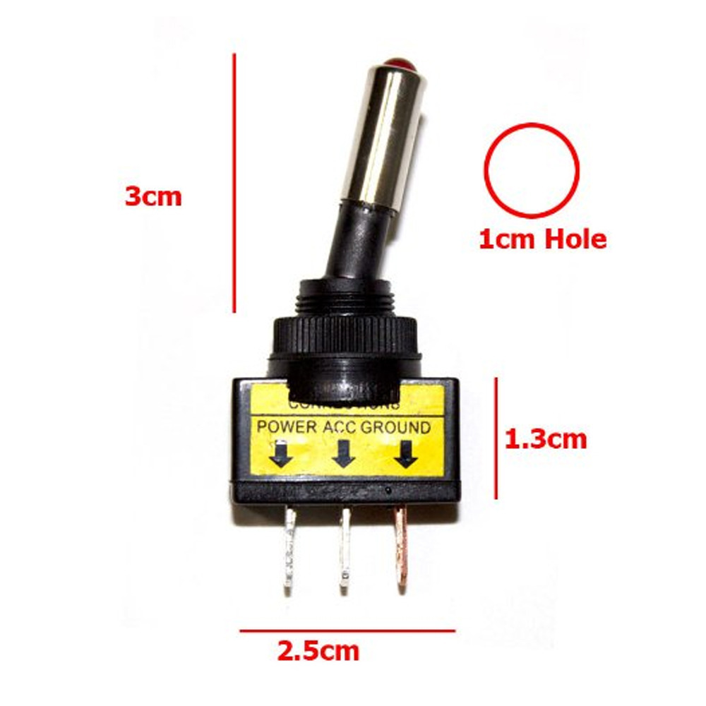 Kill Switch Kippschalter Carbon - 12V 20A LED Schalter Rot