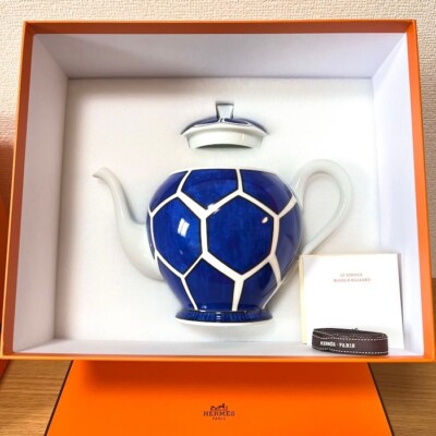 HERMES BLEUS D'AILLEURS 新品未使用 Hermes Teapot Bleus d'Ailleurs Blue Tableware Ornament Tea