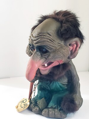 Vintage Heinze & Co 1967 Nodding Troll W. Germany Dwarf Figure 7½'' Plastic