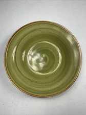 Thomson Pottery, Amazon Pattern Diameter Large Rim Soup Bowl Pasta Green