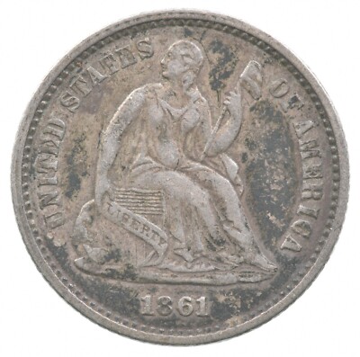 1861 Seated Liberty Half Dime *9521 | eBay