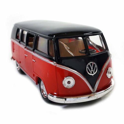 Kinsmart 5" Die-cast: 1962 VW Classic Bus with Black Top (Red) 1/32 Scale - Picture 5 of 5