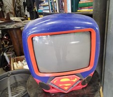 Rare Used 2006 Superman DVD/TV Combo 13 in CRT Television No Remote As Found