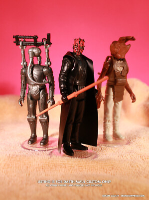 Custom Vintage Kenner STAR WARS DARTH MAUL 3.75'' figure Phantom Menace Sith Lord