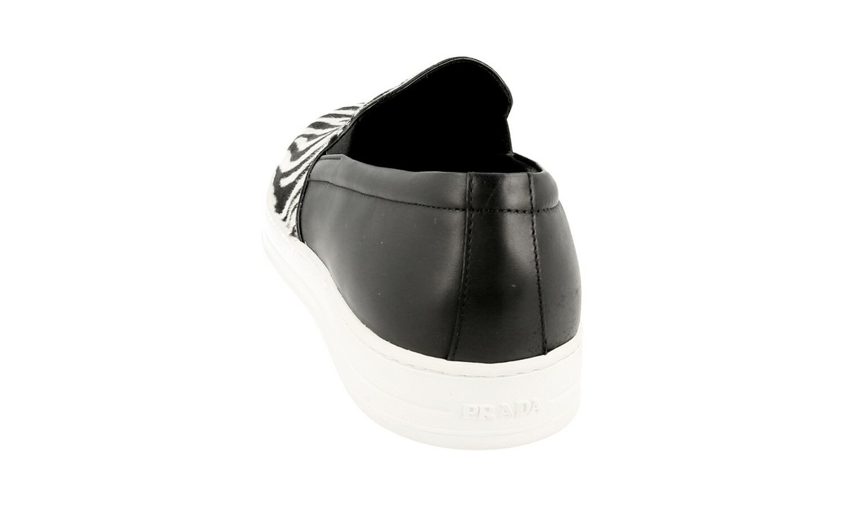 PRADA - プリントポニースリッパ PRADA ZEBRA SLIP-ON SNEAKERS SLIPPER SHOES 4D2733 FUR NEW US