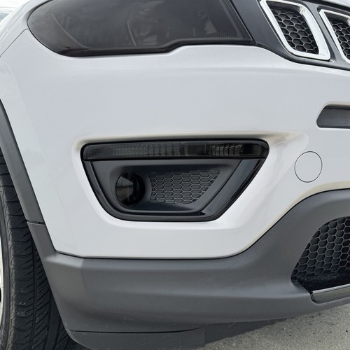 Vinilo oscurecido de eliminación de cromo para Jeep Compass 2017-21 moldura de luz antiniebla - Imagen 4 de 5