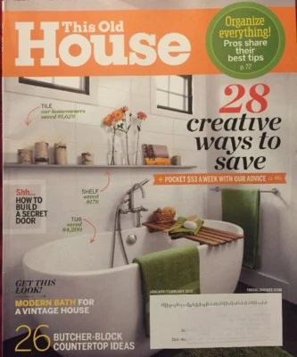 This Old House Magazine January/ February 2015 28 Creative Ways To Save - Image 1 of 4