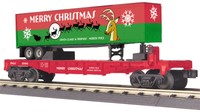 Mth 30-76654 Christmas Flat Car W/40' Trailer on sale Mth 30-76654 Christmas Flat Car W/40' Trailer on sale