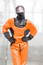Latex Rubber  Gummi Sexy Catsuit Overall Feuerwehrmann Cosplay Kostüm Body S-XXL