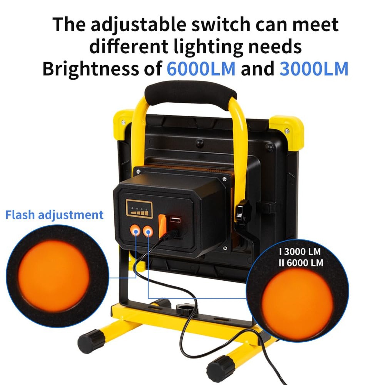 Lanfu 20000 LM Portable Rechargeable led work light with stand,200W Waterproo...