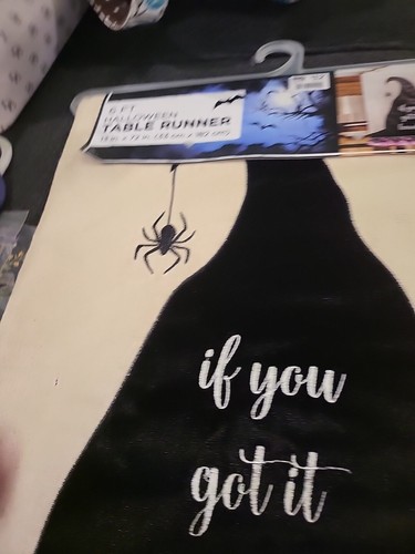 Halloween Table Runner Witches Hat Spider If You got it Haunt It Tulle Lace Trim - Picture 6 of 10