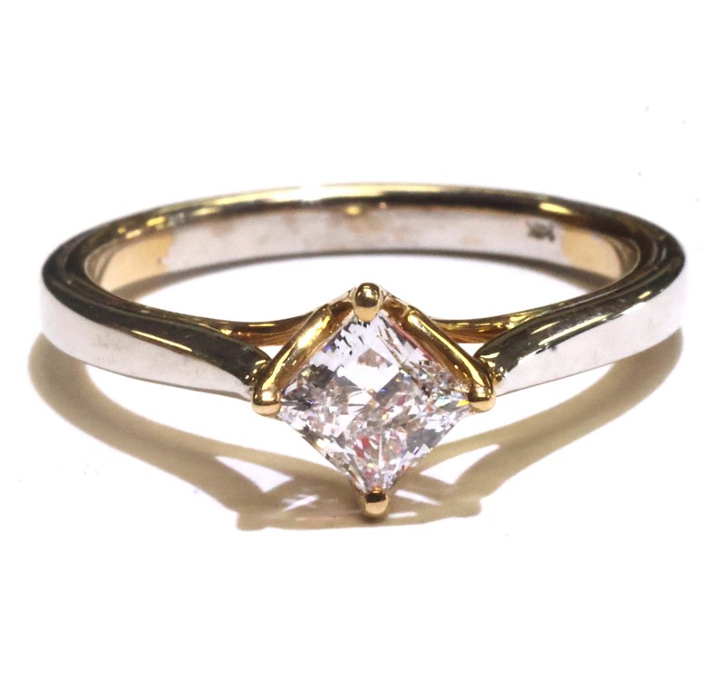 IGI Lab grown 14k white gold Diamond Princess Engagement ring .70ct VS1 E 3.7g