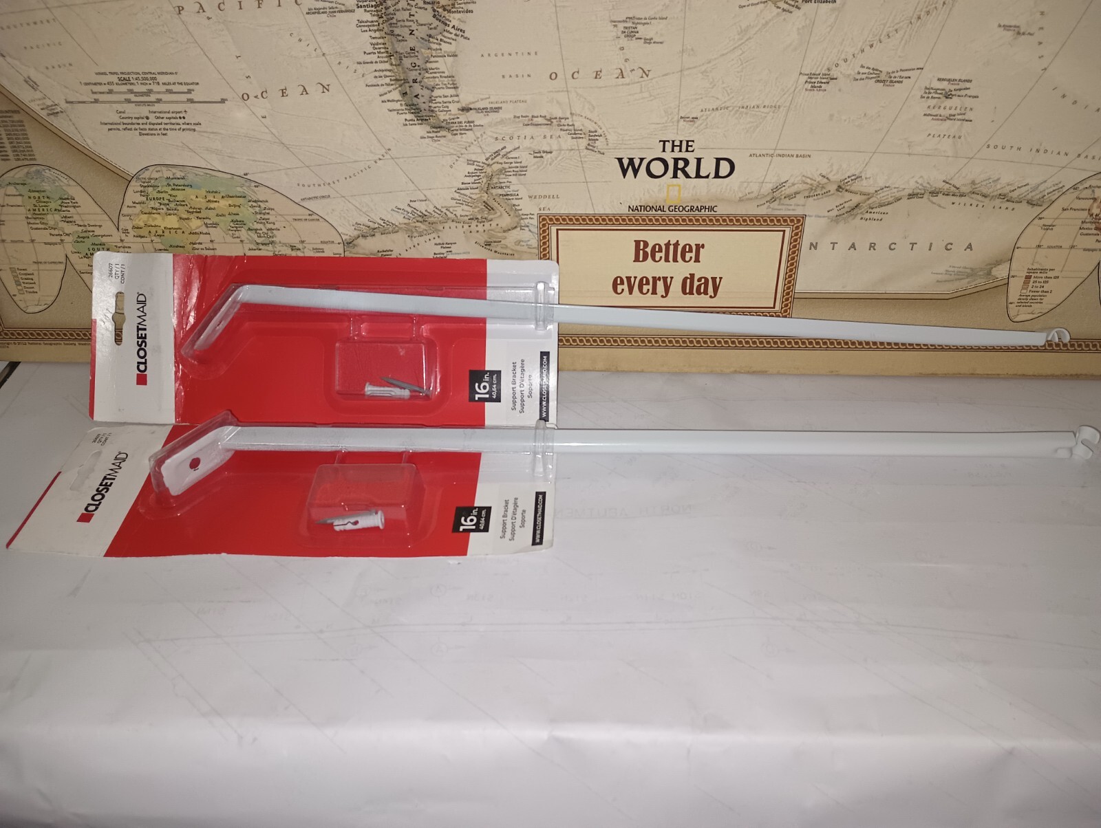 ClosetMaid Support Bracket For Most 16" Wire Shelfs Part No. 6607 2