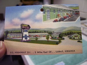 VINTAGE LURAY MOTEL TRADE BUSINESS CARD LURAY VA VIRGINIA