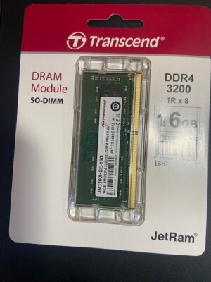 NEU 16GB Transcend 16GB DDR4 Laptop RAM SODIMM -3200 SO-DIMM JetRam Retail Pack