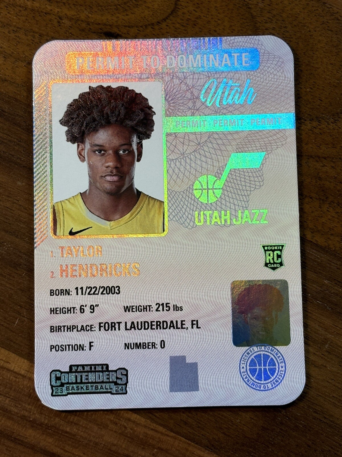 2023-24 Panini Contenders Taylor Hendricks RC Permit To Dominate SSP Jazz