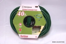Outdoor Extension Cord Green 40ft Grounded Outlet Westinghouse T28308 Green