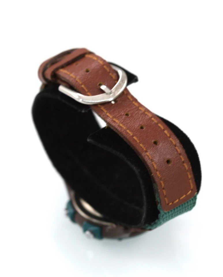 Timex Reloj Mujer Verde Marrón Plástico Cuero 100m Luz Alarma Cron Fecha Cuarzo Foto 2 de 4