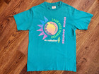 Busch Gardens Loch Ness Monster Ride Vtg Single Stitch 90s Teal Neon L Tshirt