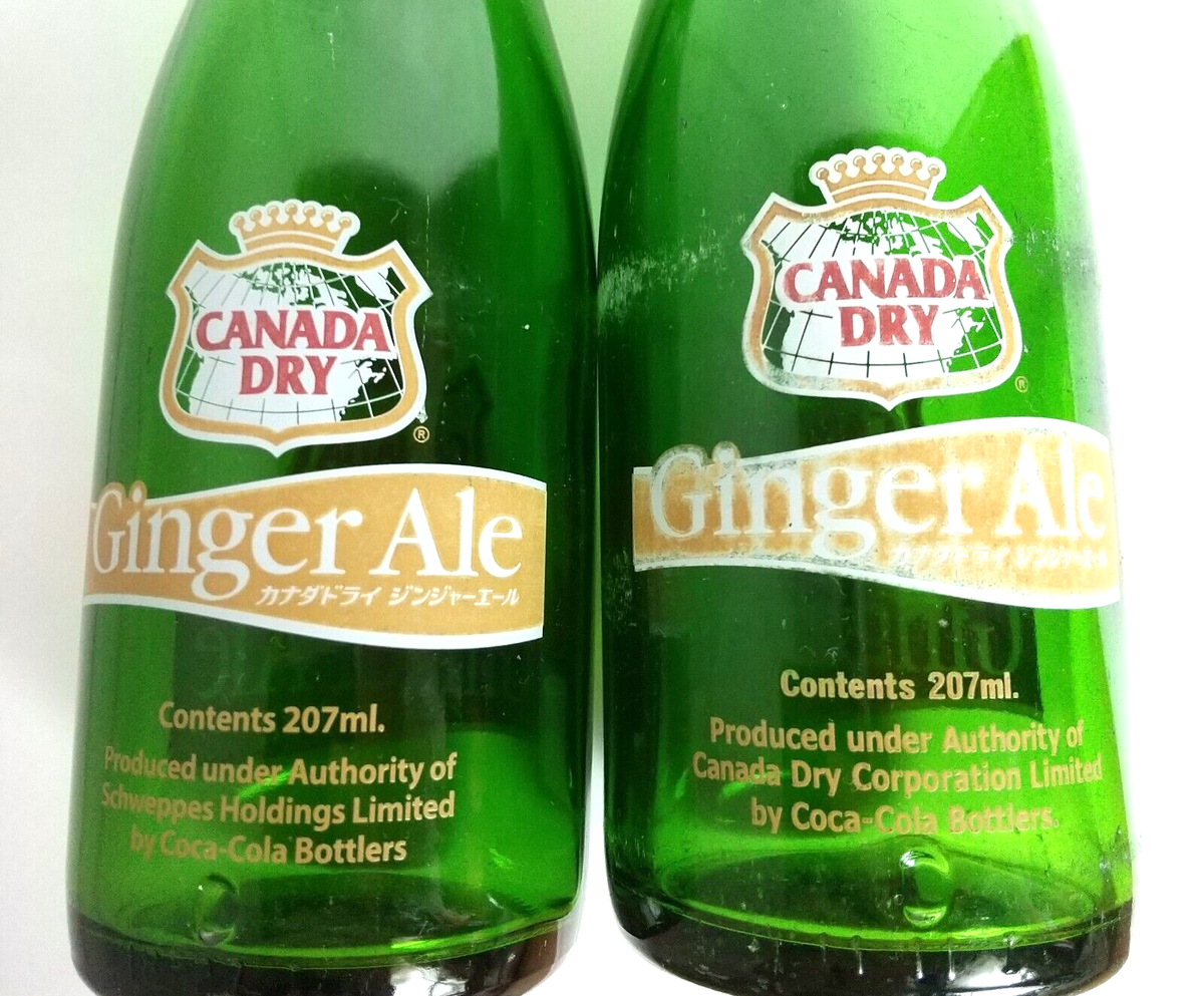 2 Canada Dry Ginger Ale Japanese 7 oz. Green Bottles | eBay