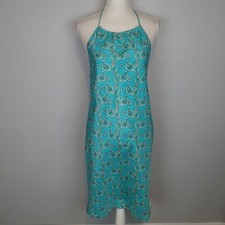 GAP Blue Floral Paisley 100% Silk Halter Dress Women's Size 4
