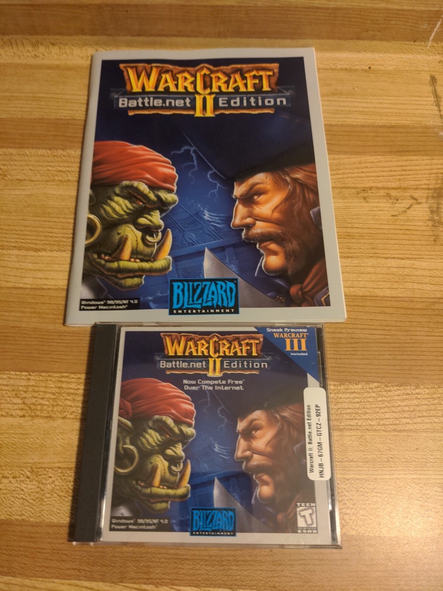 WarCraft II (2) Battle.Net Edition Disk & Manual Blizzard Win 98