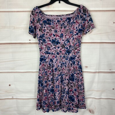 Xhilaration Dress Juniors Womens Small Purple Lace Floral Off The Shoulder  | eBay