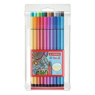 STABILO Pen 68 Fibre Tip Set of 20 Brilliant Colors 6820/PL
