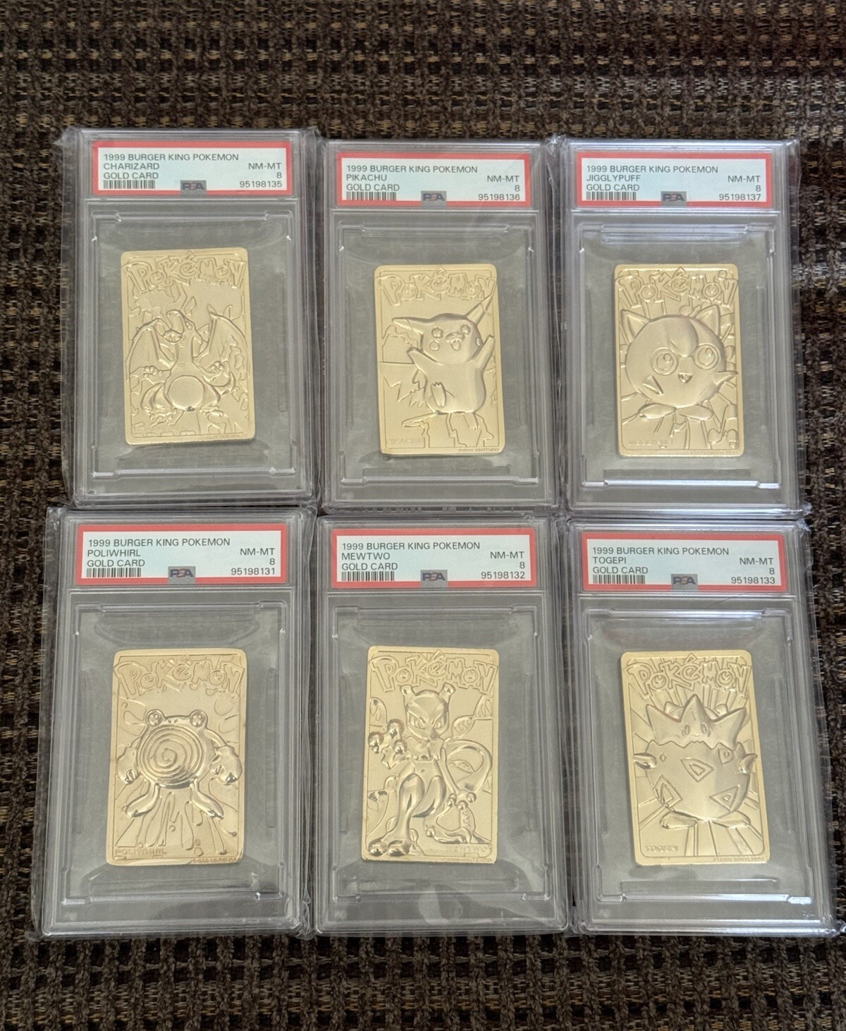 Charizard Pikachu Pokemon Card Burger King Set 23k Gold PSA 8 NO LONGER GRADING