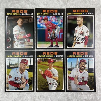 Lot x (6) Cincinnati Reds Team 2020 Topps Heritage Baseball Rookie