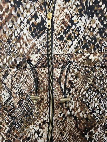 Womens New Directions Lined Animal Print Sleeveless Vest Size XL/0X Full Zip EUC - Picture 4 of 7
