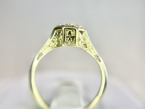0.50 Ct Natural Diamond Round Cut 14K Yellow Gold Women's Engagement Ring - Picture 4 of 5