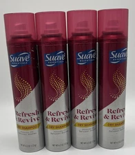 Lot Of 4 Suave Essentials Refresh & Revive Dry Shampoo 4.3 Oz FREE SHIPPING