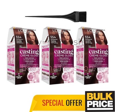 L'Oreal Casting Creme 554 Spicy Chocolate Glossy Ammoniakfreie Haarfarbe 3 Stück