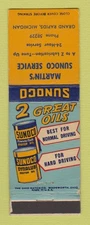 Matchbook Cover - Sunoco oil gas Martin's Grand Rapids MI
