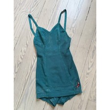 Vintage 1940s Jantzen Turquoise Knit Swimsuit - XS