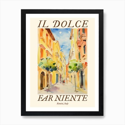 Il Dolce Far Niente Rimini, Italien mit gerahmtem Wandbild Poster Leinwanddruck Bild